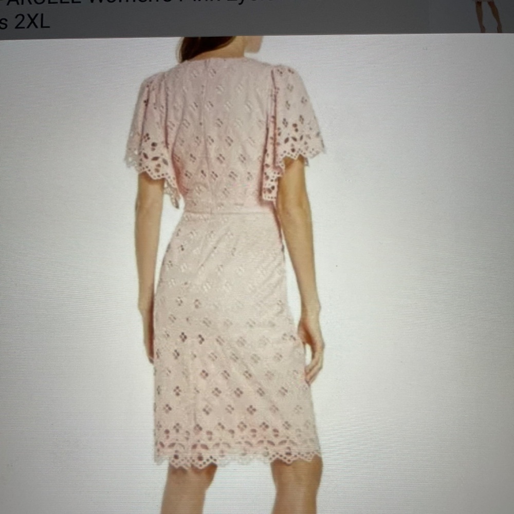 RACHEL PARCELL Women's Pink Eyelet Sheath Pink Midi Dress 2XL (16) - Picture 8 of 12
